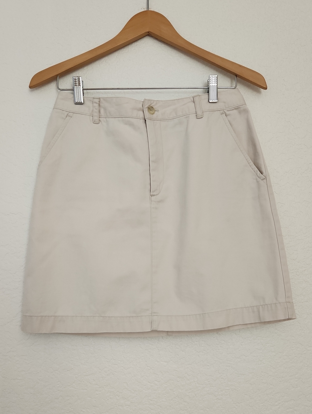 Gap 100 % Cotton Classic Cream A-Line Summer Skirt Knee-Length